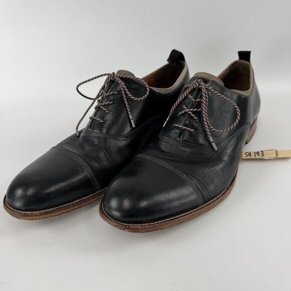 Johnston & Murphy Mens Shoes 12W Black Tan Leather Melton  display picture 1
